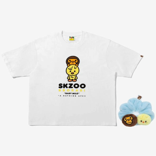 BAPE X Stray Kids [ BbokAri BABY MILO TEE M (Felix) + SCRUNCHIES