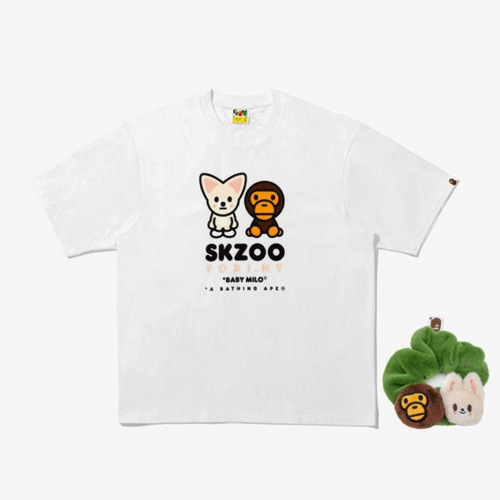 BABYL 【 子狐モッシュシュ】速乾TEE Lサイズ BAPE X Stray Kids [ FoxI.Ny BABY MILO TEE M (I.N) + SCRUNCHIES