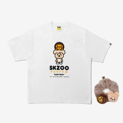 BAPE X Stray Kids [ PuppyM BABY MILO TEE M (Seungmin) + SCRUNCHIES