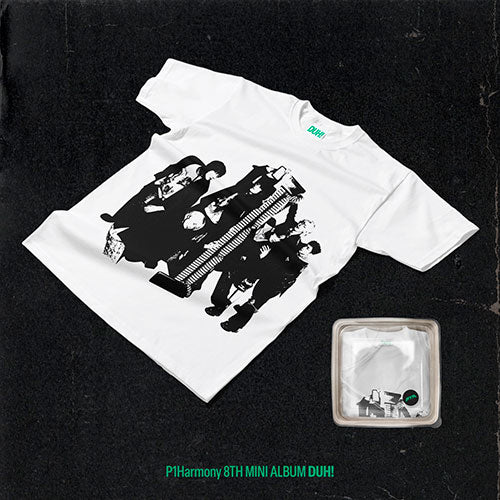 피원하모니 | P1HARMONY 8TH MINI ALBUM [ DUH! ] MD PLAIN WHITE T