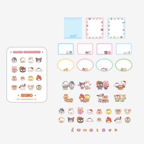 STRAY KIDS 2026 SKZOO X SANRIO CHARACTERS [ TIN CASE STICKY NOTE SET ]