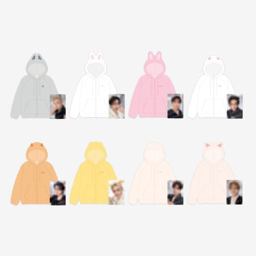 STRAY KIDS [ SKZOO FLEECE HOOD ZIP-UP ] RUN IT OFFICIAL MD