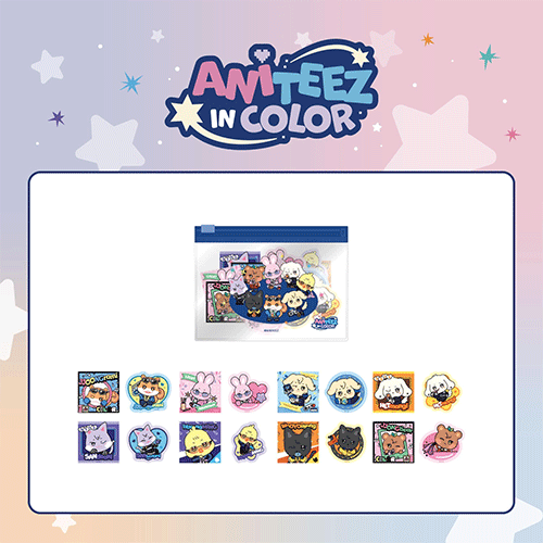 ATEEZ X ANITEEZ POP-UP STORE- ANITEEZ IN COLOR OFFICIAL MD [ FLAKE STICKER SET(REMOVALBLE) ]