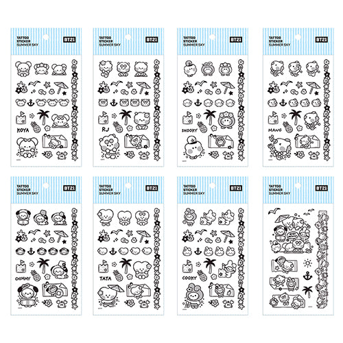 BT21 [ MININI SUMMER SKY ] TATTOO STICKER