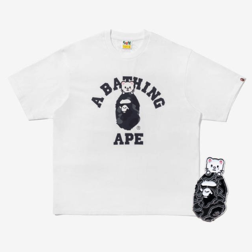BAPE X Stray Kids [ Jiniret COLLEGE TEE M (Hyunjin) + METAL PINS (BLACK) ]