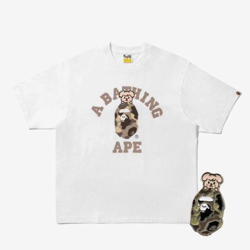 BAPE X Stray Kids [ PuppyM COLLEGE TEE M (Seungmin) + METAL PINS (BEIGE) ]