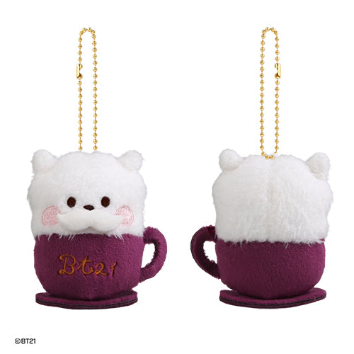 Malone Bar ライチ ケース チャーム 白 セット BT21 PLUSH KEYRING [ LATTE ] - Music Plaza