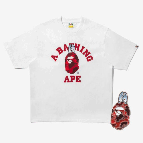 BAPE X Stray Kids [ Wolf Chan College Tee M (Bang Chan) + METAL PINS (RED) ]