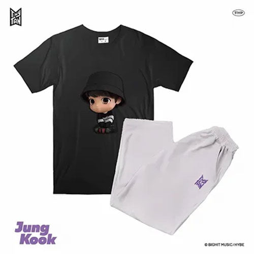 BTS TinyTan TIYP PAJAMA SET | 3D BLACK PAJAMA SET - Music Plaza