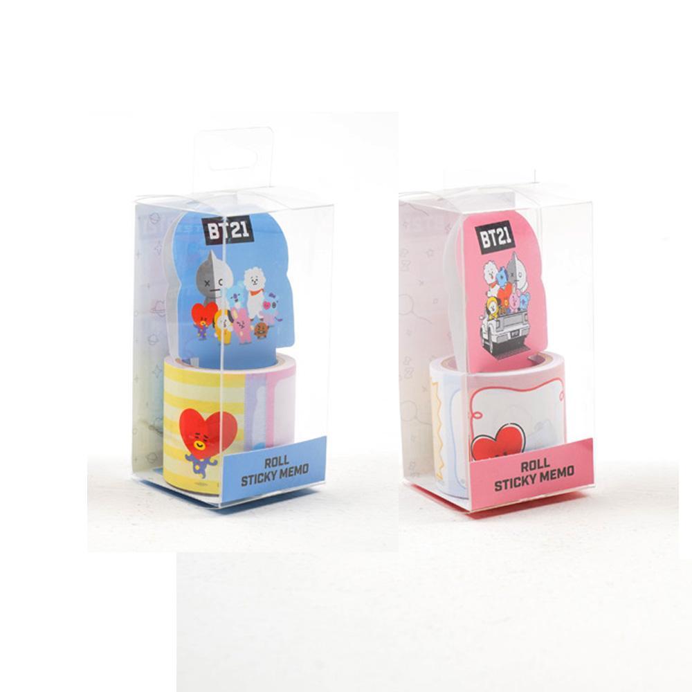 MUSIC PLAZA Goods 01. BLUE BT21 ROLL STICKER MEMO | OFFICIAL MD