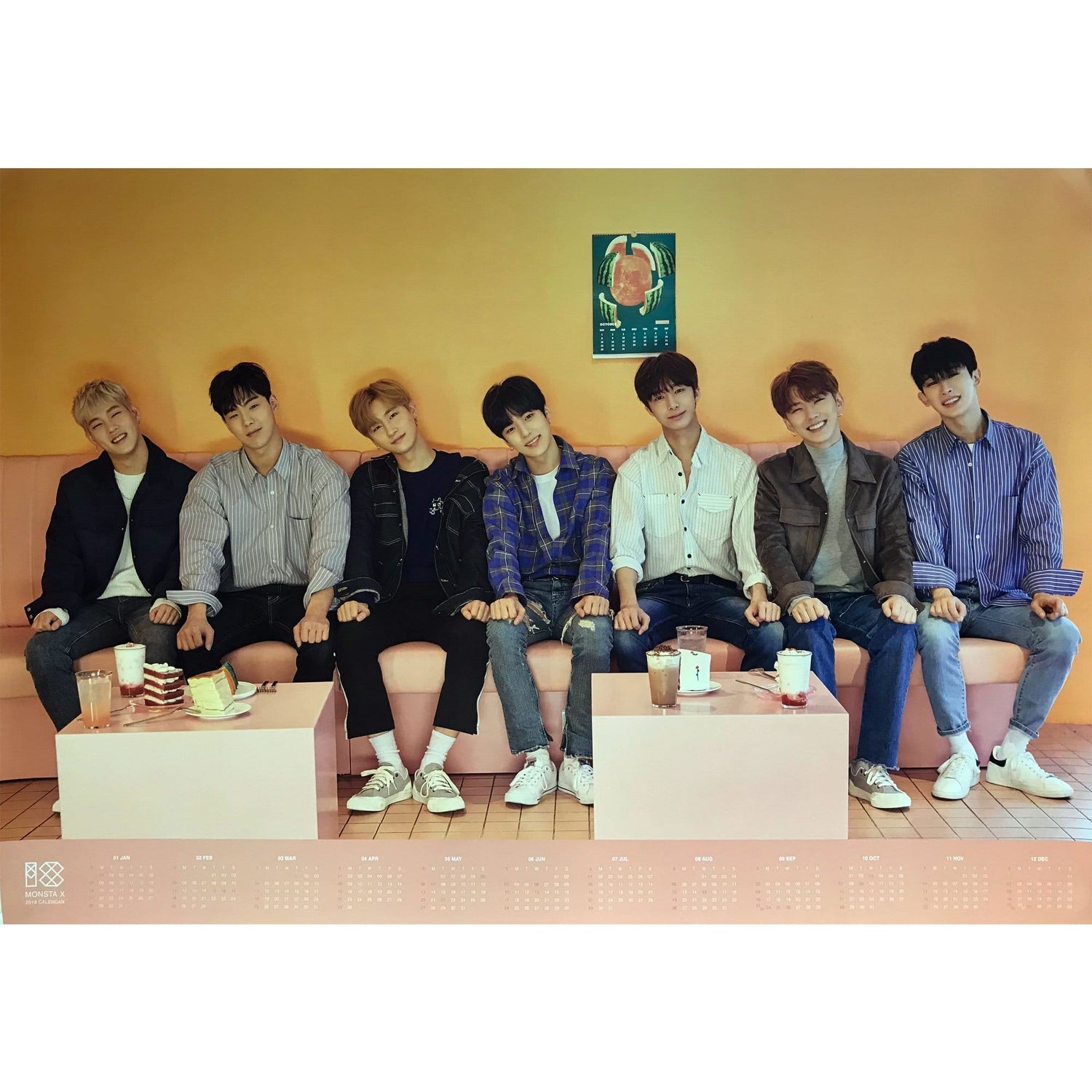 MUSIC PLAZA Poster B. ver 몬스타 엑스 | MONSTA X | 2018 Calendar | POSTER