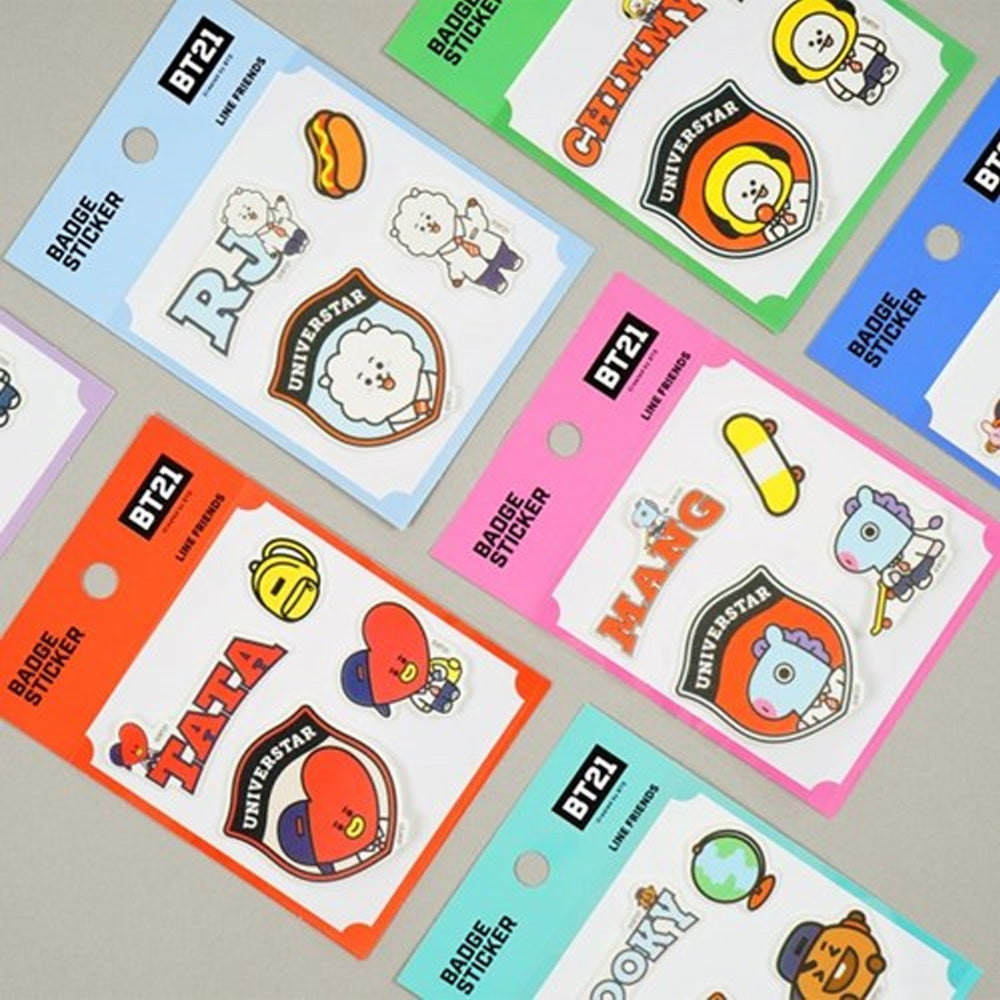 BT21 BADGE STICKER | OFFICIAL MD