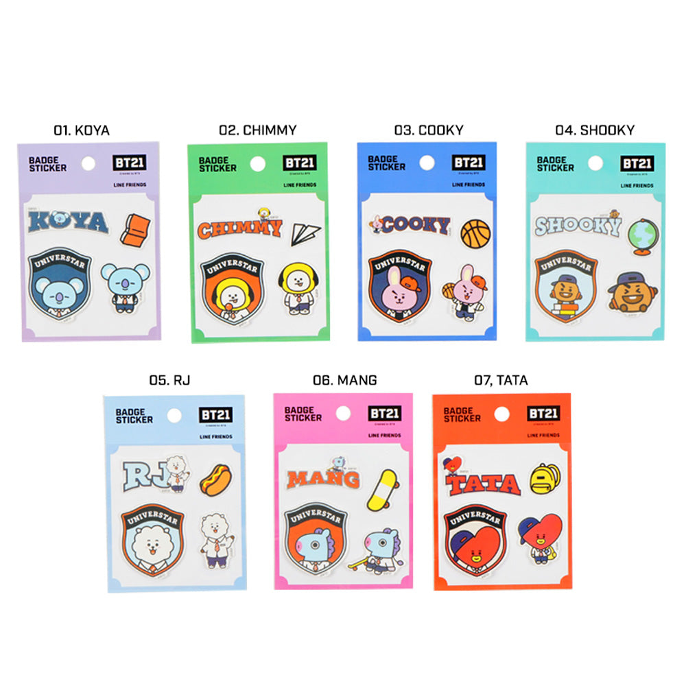 BT21 BADGE STICKER | OFFICIAL MD