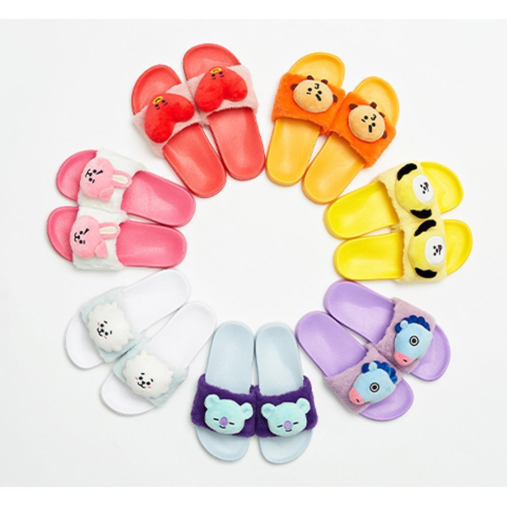 MUSIC PLAZA Goods TATA BT21 PLUSH DOLL SLIPPERS | SIZE : 8 /  LIMITED EDITION | OFFICIAL MD