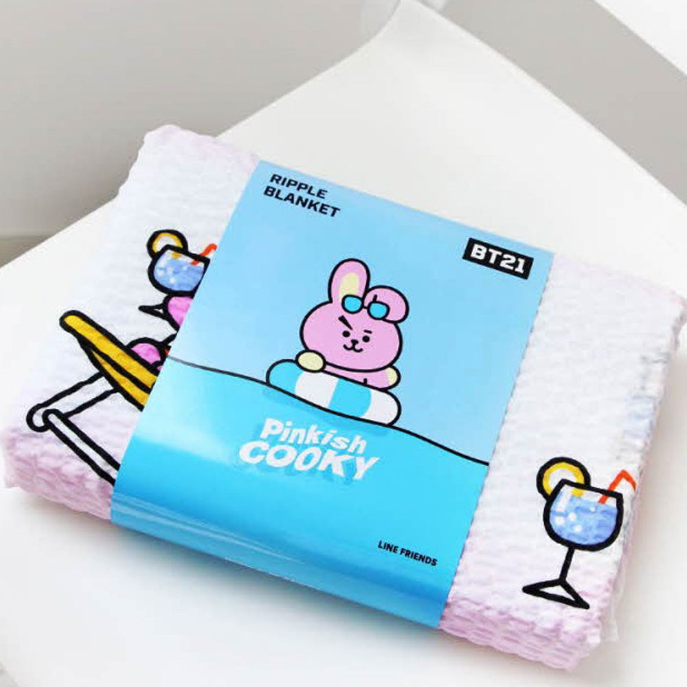 BT21 OFFICIAL RIPPLE BLANKET [ PINKISH COOKY ]