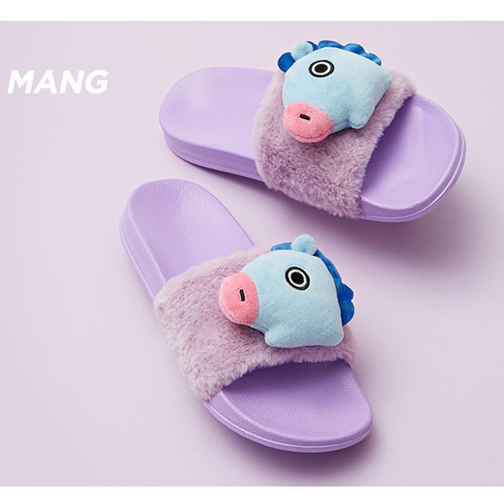 MUSIC PLAZA Goods MANG BT21 PLUSH DOLL SLIPPERS | SIZE : 8 /  LIMITED EDITION | OFFICIAL MD