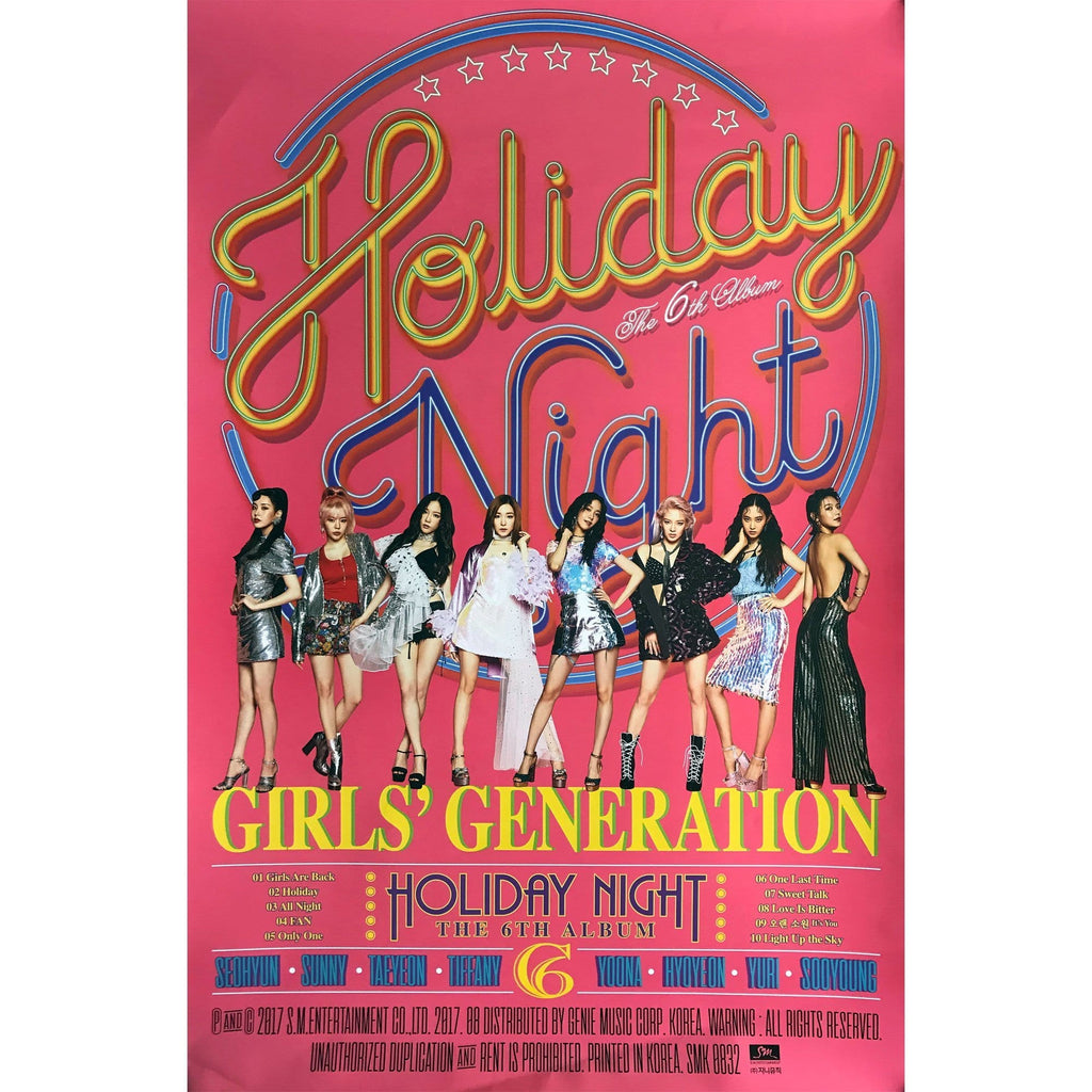 MUSIC PLAZA Poster A. (Holiday) ver 소녀시대 | Girl's Generation | HOLIDAY NIGHT - 2.version |- POSTER