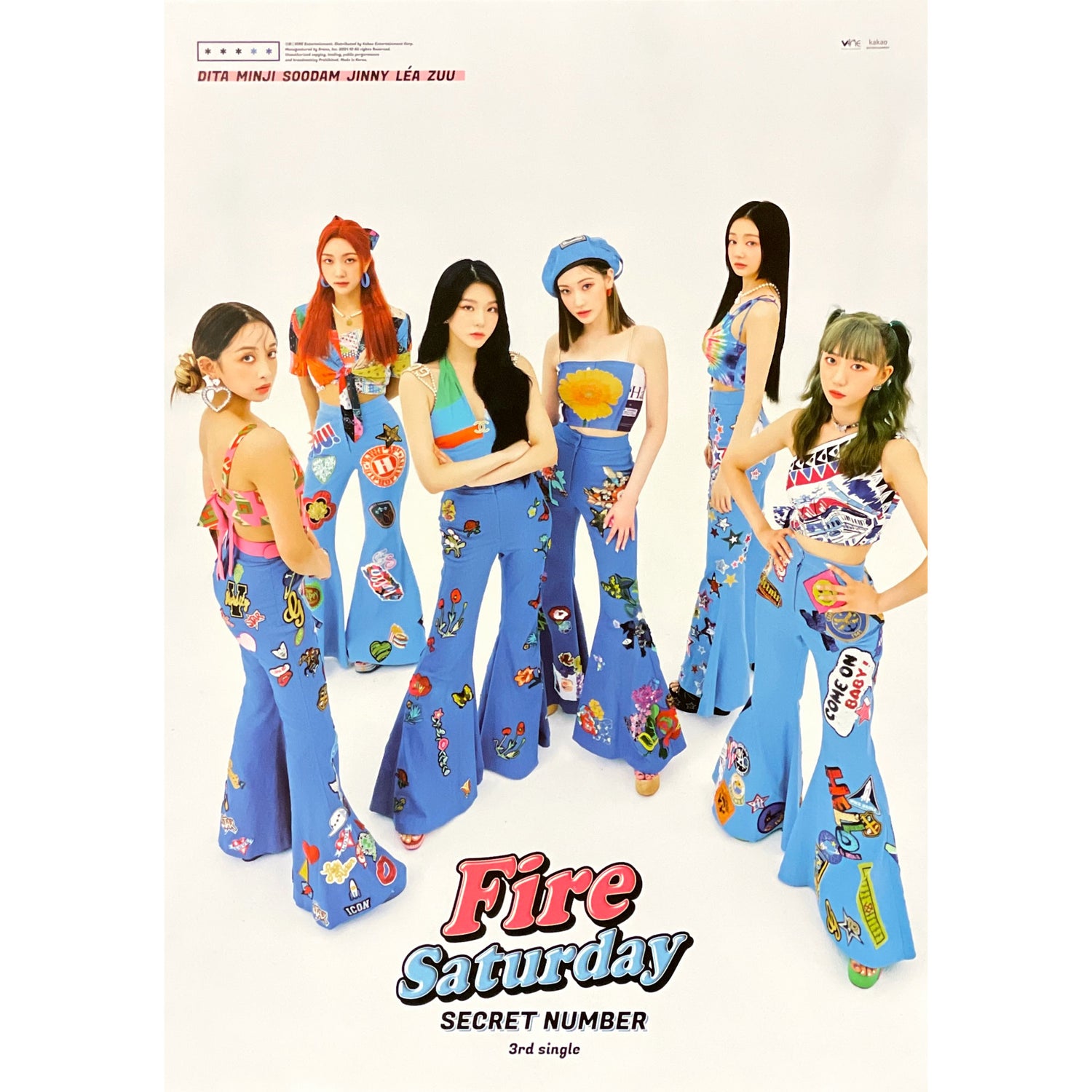 시크릿 넘버 | SECRET NUMBER | 3RD SINGLE ALBUM [ FIRE SATURDAY ] | (B VER.) POSTER ONLY