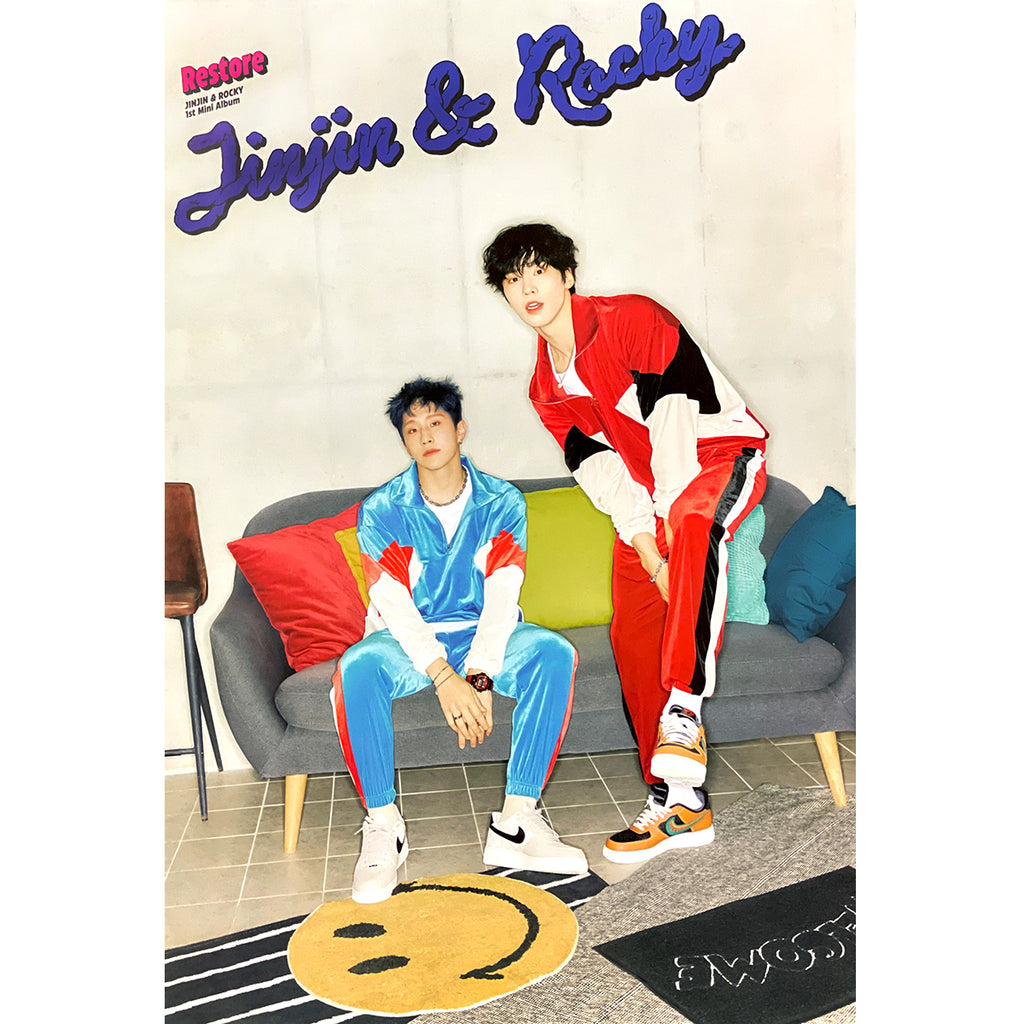 진진 & 라키 | JINJIN & ROCKY | 1ST MINI ALBUM [ RESTORE ] | (STAYCATION VER.) POSTER ONLY