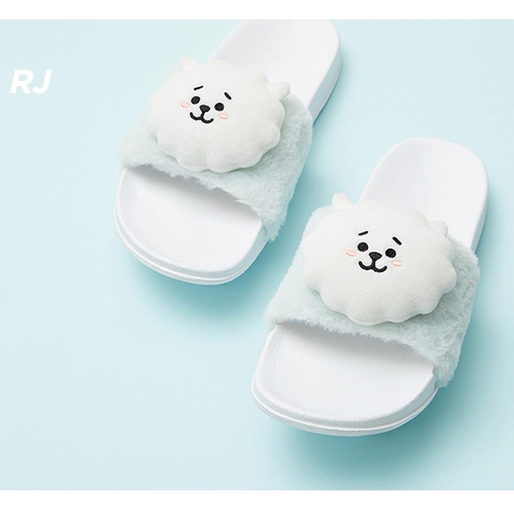 MUSIC PLAZA Goods RJ BT21 PLUSH DOLL SLIPPERS | SIZE : 8 /  LIMITED EDITION | OFFICIAL MD