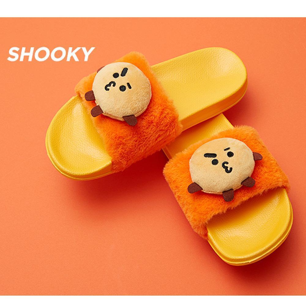 MUSIC PLAZA Goods SHOOKY BT21 PLUSH DOLL SLIPPERS | SIZE : 8 /  LIMITED EDITION | OFFICIAL MD