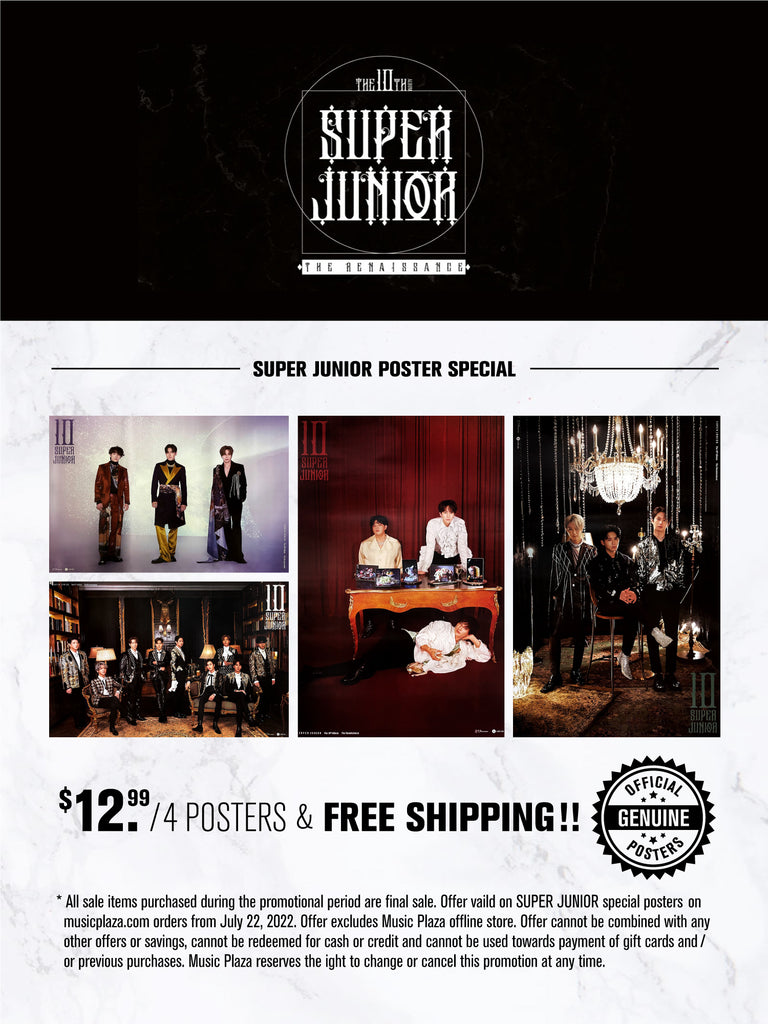 슈퍼쥬니어 | SUPER JUNIOR | 10TH ALBUM [ THE RENAISSANCE ] | (4 SET) POSTER SPECIAL