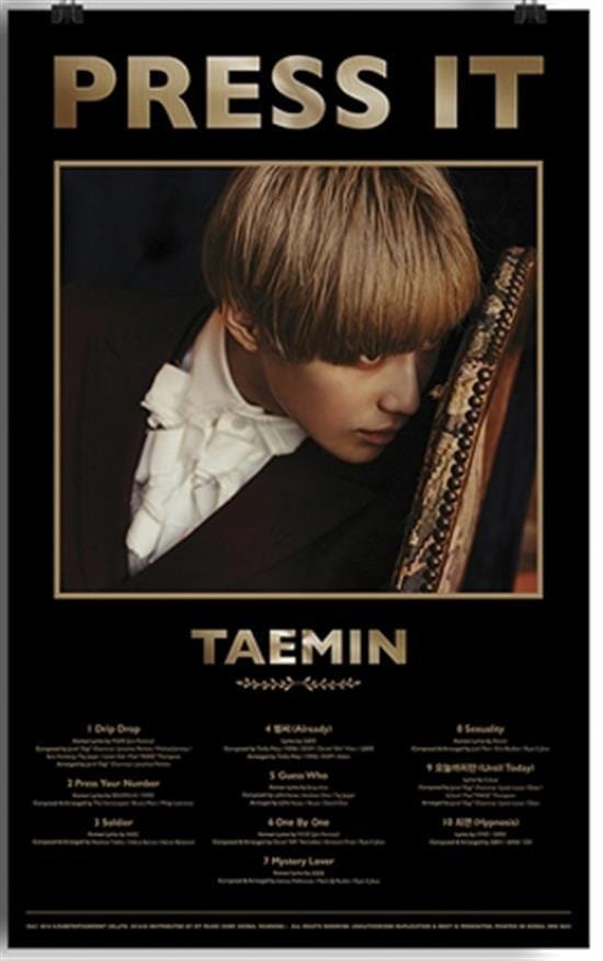 MUSIC PLAZA Poster TAEMIN | SHINEE | 태민 | TYPE A - POSTER ONLY PRESS IT