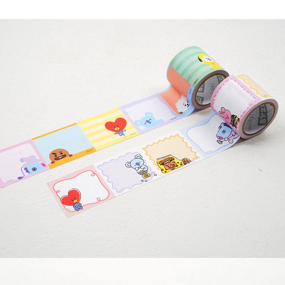 MUSIC PLAZA Goods 01. BLUE BT21 ROLL STICKER MEMO | OFFICIAL MD