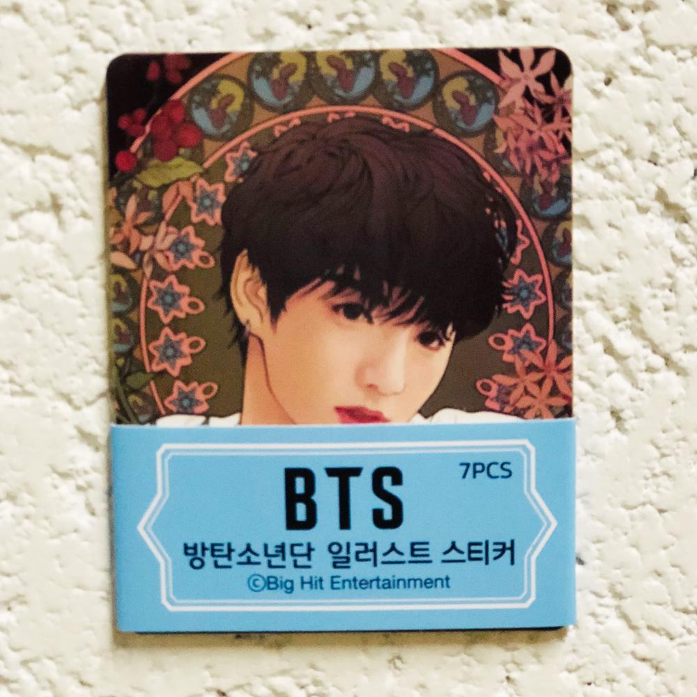 MUSIC PLAZA Goods BTS COLD BREW COFFEE OFFICIAL Illustration STICKER SET (7PCS) + 1 CARD