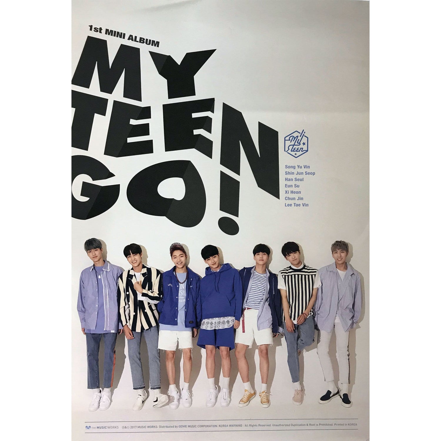 MUSIC PLAZA Poster B. ver 마이틴 | MY TEEN | 1st mini album -MYTEEN GO | POSTER