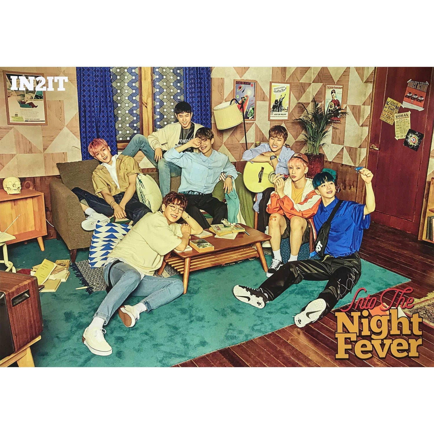 MUSIC PLAZA Poster B. Home ver 인투잇 | IN2IT | 2nd Single Album [ In to the Night Fever ]  2 version | POSTER