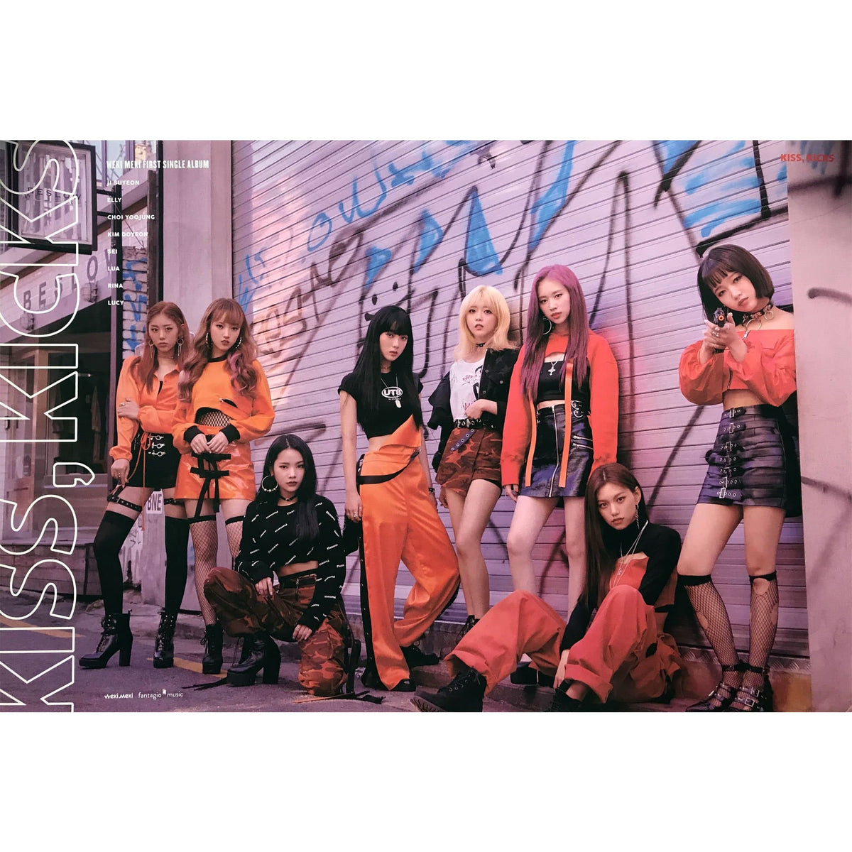 MUSIC PLAZA Poster B version 위키미키 | WEKI MEKI | 1st single album - KISS,KICKS (2 version) | POSTER