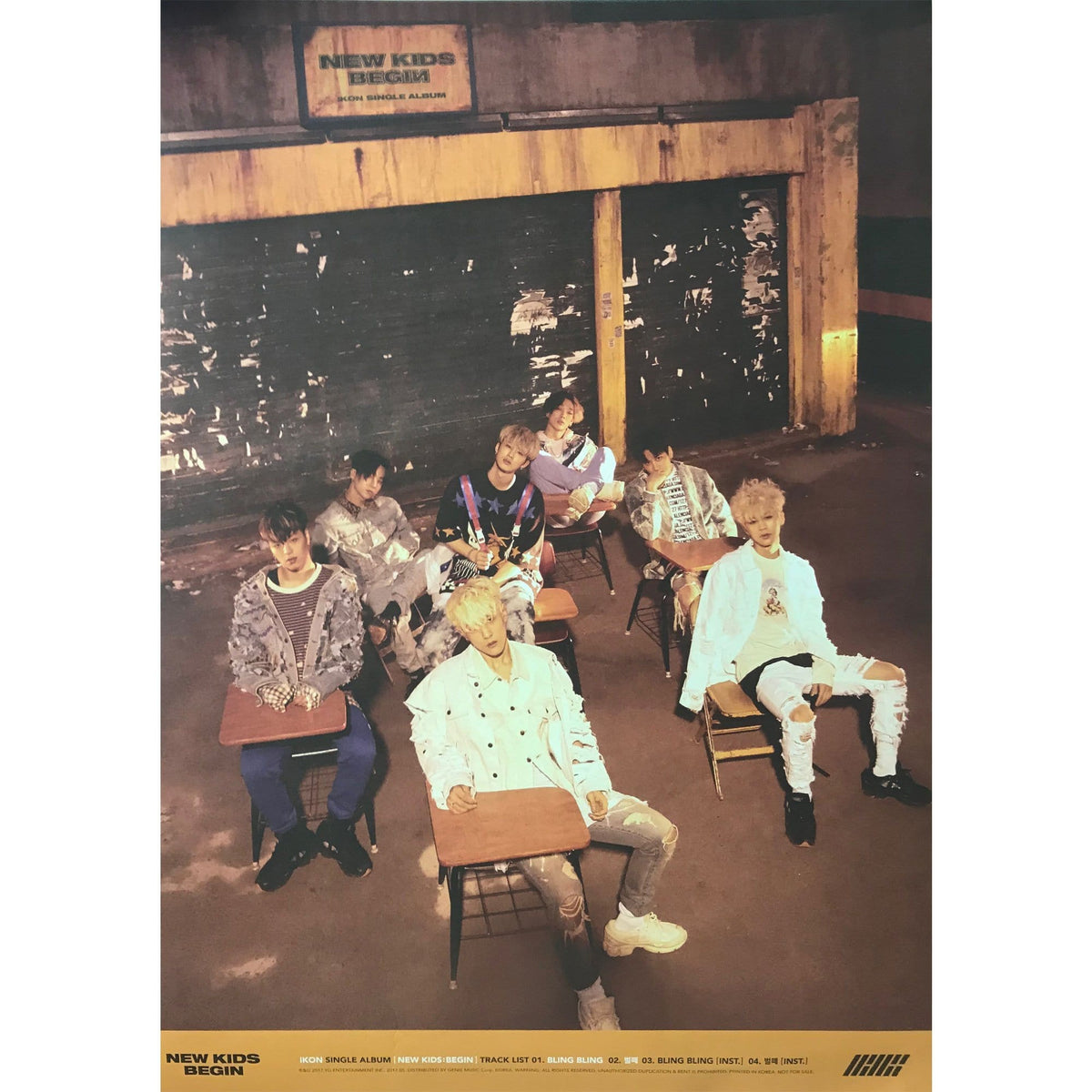 MUSIC PLAZA Poster 아이콘 | IKON | Single album [ NEW KIDS : BEGIN ] | double-sided | POSTER